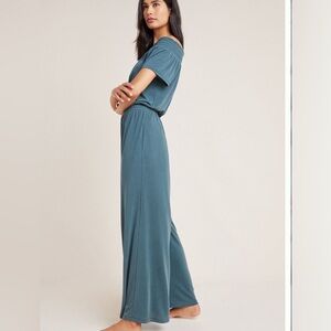 Saturday Sunday Anthropologie Rebecca Smocked Jumpsuit NWT